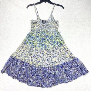 Angie Babydoll Mini Dress S Floral Smocked Y2K Cottagecore Boho Vaca Summer NWT